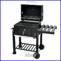 Portable Charcoal Grill withWarming & Cooking Area BBQ Offset Smoker Combo withWheel