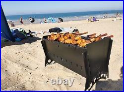 Portable Flat Pack Fire Pit, Charcoal BBQ Fishing Hiking Grill Kebab BMW
