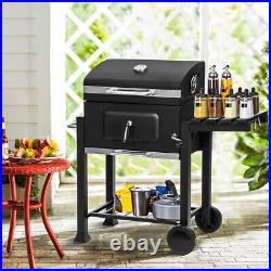 Portable Large BBQ Charcoal Grill Barbecue Smoker Outdoor +Side Table