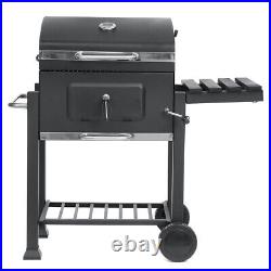 Portable Large BBQ Charcoal Grill Barbecue Smoker With Side Table Outdoor Garden