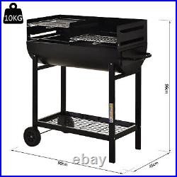 Portable Outdoor Charcoal BBQ Grill Cart 2 Rolling Wheels Camping Picnic