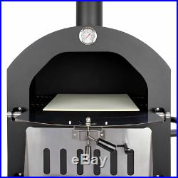 Portable Pizza Oven Wood Garden Chimney Charcoal BBQ Grill Smoker Homemade Bread
