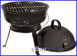 Portable Table Charcoal Trolley Steel 14 Kettle Barbecue BBQ Outdoor Grill BLCK