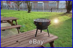 Portable Table Charcoal Trolley Steel 14 Kettle Barbecue BBQ Outdoor Grill BLCK