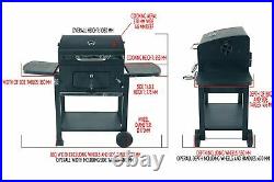 Premium Charcoal Barbecue BBQ Grill with Weatherproof Cover, 24pc Tool Kit, Char
