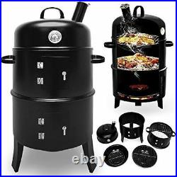 Professional Barbecue Smoker BBQ Charcoal Grill Garden Outdoor Cooking Steel Pot