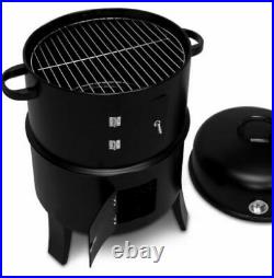 Professional Barbecue Smoker BBQ Charcoal Grill Garden Outdoor Cooking Steel Pot