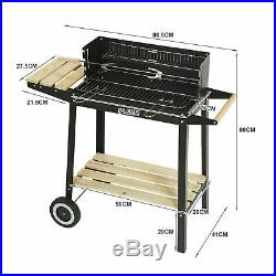 Rectangular BBQ Barbecue Charcoal Grill Outdoor Patio Garden Wheels Hot Selling