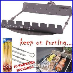 Rotating Rotisserie 7pc Skewer Set for 22 Round Weber Kettle BBQ Charcoal Grill