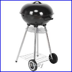 Round Garden Kettle Charcoal BBQ Grill Outdoor Barbecue Party Camping with Wheel