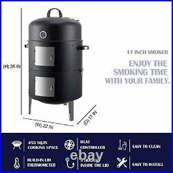 SUNLIFER Charcoal BBQ Grill, Heavy Duty 3-in-1 Barbecue Smoker Grill for Garden