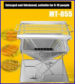 SYST Extra Large BBQ Grill Stainless Steel Portable Charcoal Fire Pit