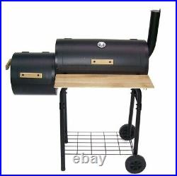 Smoker Charcoal BBQ Barbecue Grill Smoking Barrel 56510 Trolley Garden BBQ Grill
