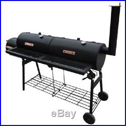 Smoker Charcoal Grill Barbecue BBQ Barbeque Garden Outdoor Portable Wood Black