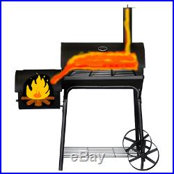 Smoker Charcoal Grill Barbecue BBQ Barbeque Garden Outdoor Portable Wood Black