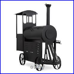 Smoker Grill Barbecue BBQ Outdoor Oven Slow Cooker Meat Fish Veg Wheels Steel