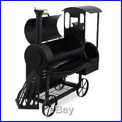 Smoker Grill Barbecue BBQ Outdoor Oven Slow Cooker Meat Fish Veg Wheels Steel