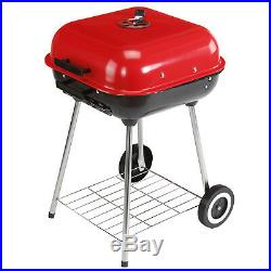 Smoker Meat Charcoal Trolley BBQ Garden Rack Barbecue Grill Plate Powder Wheels