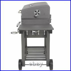 Square Oven Charcoal Grill Outdoor Smoker with Side Shelf BBQ Picnic Patio Cooking