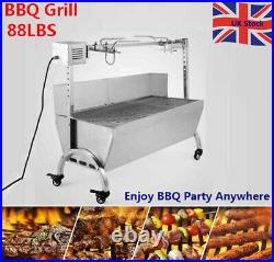 Stainless Steel Charcoal Spit Roaster Lamb Outdoor Garden BBQ Grill Rotisserie