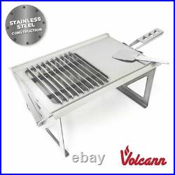 Stainless Steel Portable Fishing Barbecue Grill Fire Pit Camping Charcoal Garden