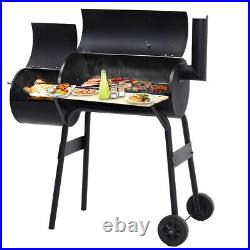 Steel Drum Charcoal Chimney Grill BBQ Smoker Large Outdoor Patio Garden Barbecue