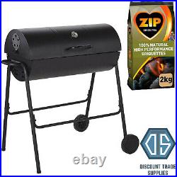 Tesco Large Charcoal Half Barrel BBQ Grill Barbecue Temp Gauge Thermometer Cover
