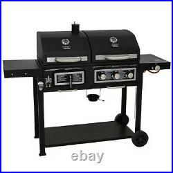 Uniflame Barbecue DUO Gas Grill + Charcoal Smoker Portable BBQ cooking patio