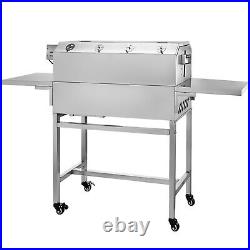 VEVOR Stainless Steel Charcoal BBQ Grill Smoker + 2 Side Outdoor Barbecue Party