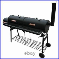 VidaXL Smoker BBQ Nevada XL Black Outdoor Cooking Double Grill Box Appliance