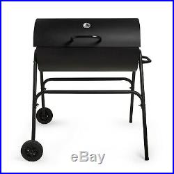 VonHaus Barrel Charcoal BBQ Barbecue Grill for Outdoor Kitchen Prep & Cooking