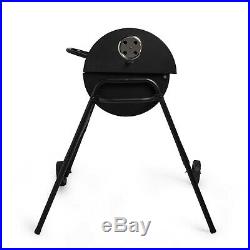VonHaus Barrel Charcoal BBQ Barbecue Grill for Outdoor Kitchen Prep & Cooking