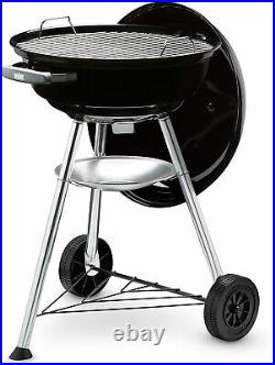 Weber Compact Kettle BBQ 47cm Charcoal Garden Barbeque Grill 1221004 in Black