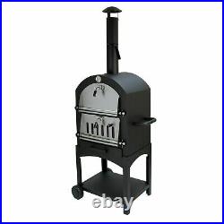 Wood Charcoal Pizza Oven Grill BBQ Smoker on wheels Outdoor Garden UK NEW Boxed