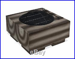 Wood Effect Fire Pit Brazier Mesh Spark Guard Bbq Grill Poker/iron Mgo Material