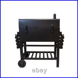 XXL BBQ Smoker Charcoal Barbecue Grill Portable Trolley Outdoor Garden & Cover