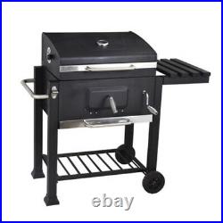 XXL Charcoal Grill BBQ Barbecue Trolley Garden Backyard With Shelves Wheels NEW UK