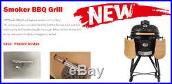 YNNI KAMADO 25 BLACK XL Chip Feeder Kamado Oven BBQ Grill incTrolley TQ0C25BL