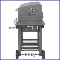 ZOKOP Charcoal BBQ Grill Barbecue Smoker Grate Garden Portable Outdoor Grey