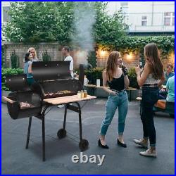ZOKOP Portable Charcoal BBQ Grill Steel Offset Smoker Combo Backyard